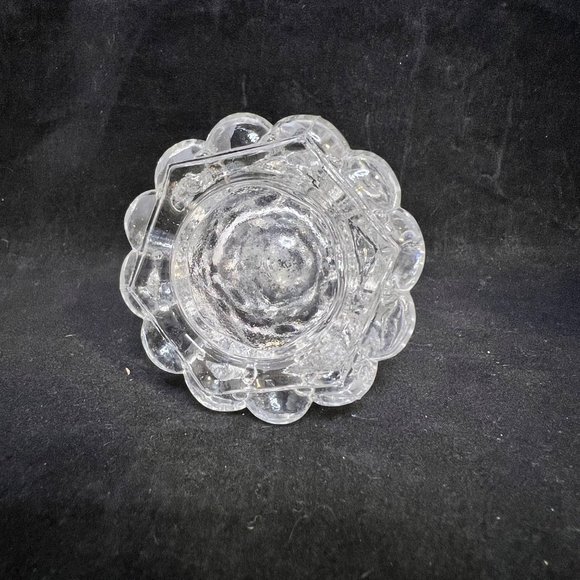 Vintage L E Smith Glass Co Beaded Medallion Perfume Bottle With Stopper - Picture 10 of 10